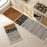 Long anti-slip kitchen carpet with leather finish, oil-proof and waterproof protection.