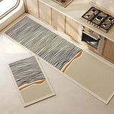 Waterproof and oil-proof kitchen rug with soft leather texture for home decoration.