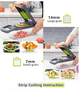 Multifunctional vegetable chopper with grater, cutter, and slicer for kitchen use.