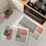 Waterproof and oil-proof kitchen rug with soft leather texture for home decoration.