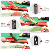 Multifunctional vegetable chopper and fruit slicer for easy meal prep.