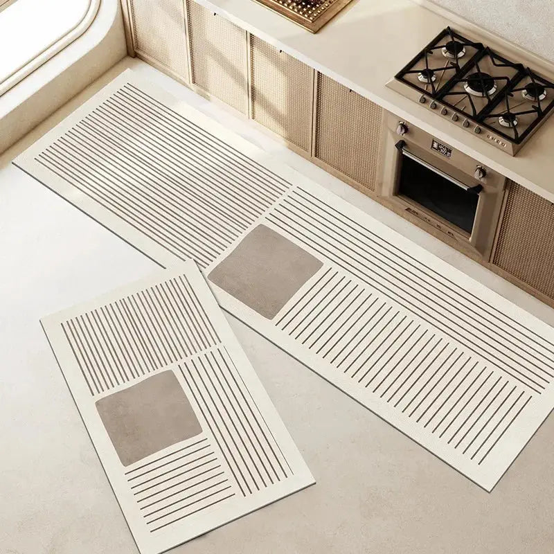 Super absorbent kitchen floor mat with anti-slip design, perfect for home and bathroom use.